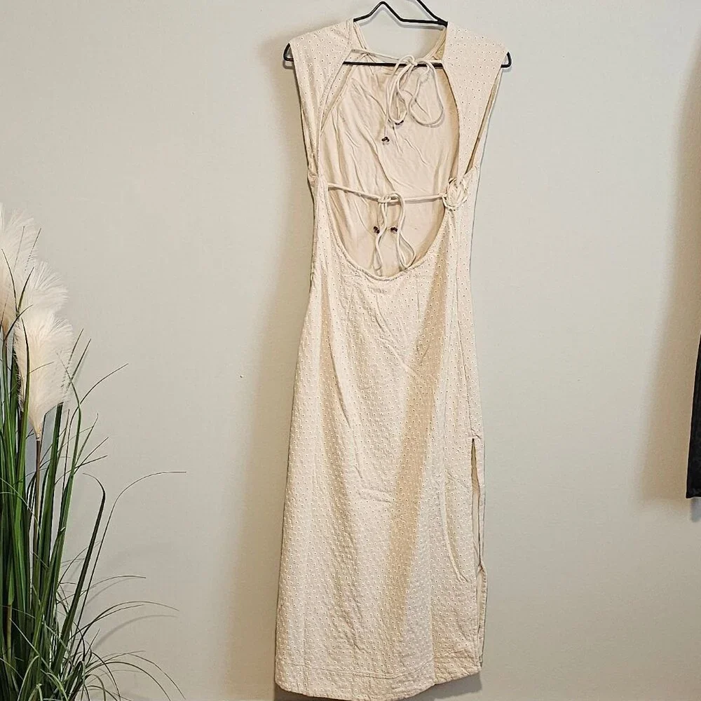 **NWT** Free People Sleeveless Eyelet Embroidered Midi Dress, Medium - Picture 4 of 16